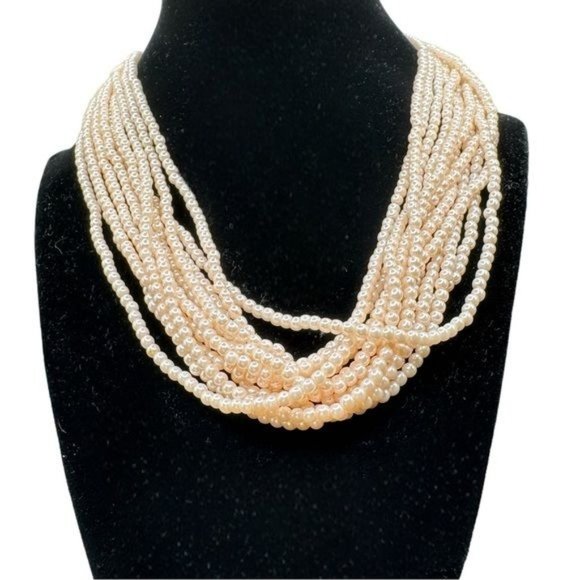 Vintage 80s, 10 Strand Pink Rose Seed Bead Necklace 9.5” Long - Picture 7 of 10